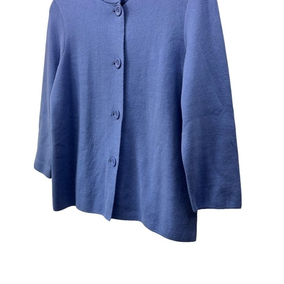 Talbots Periwinkle Knit Button Front Jacket Sweater, Small - Picture 5 of 9